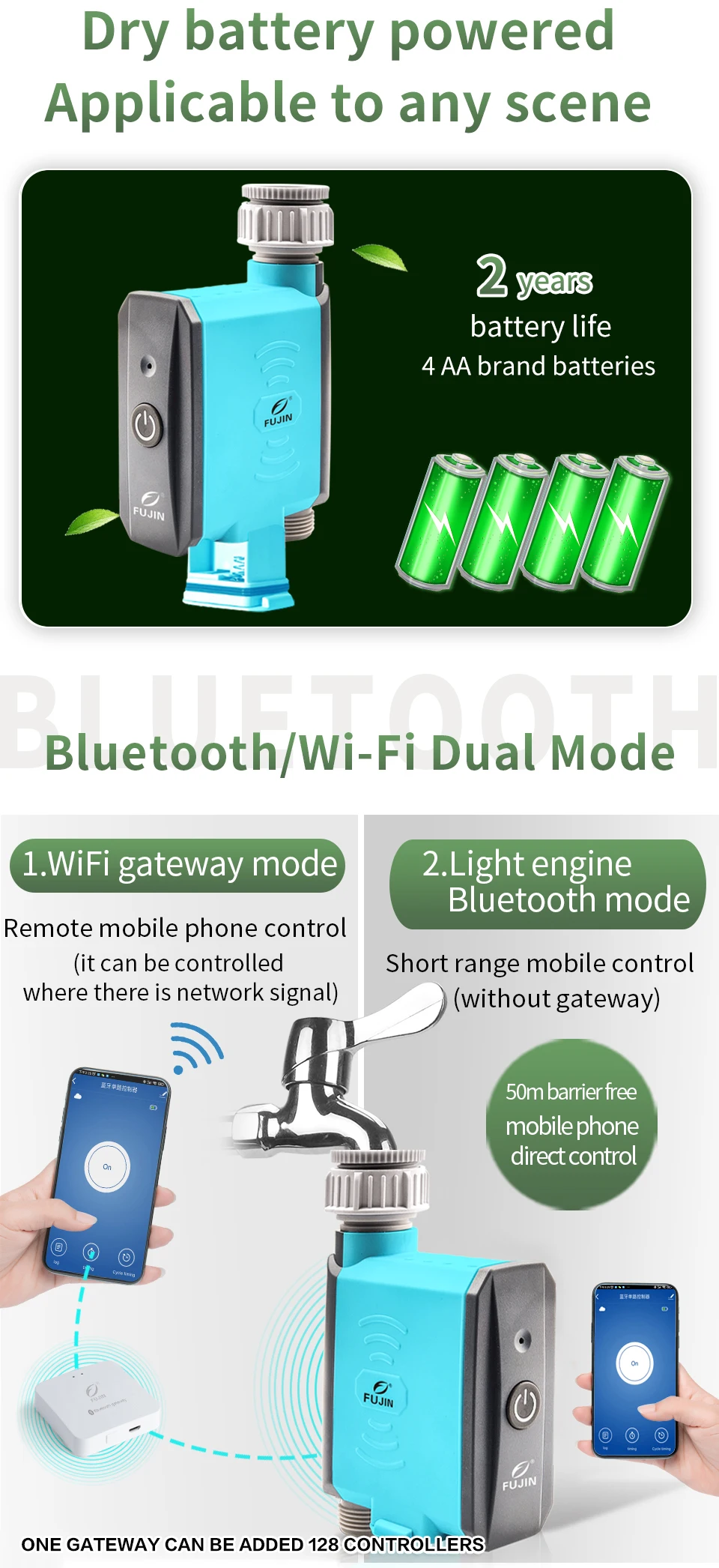 Irrigation Bluetooth WiFi gateway flower watering controller timing watering artifact automatic smartphone remote timer