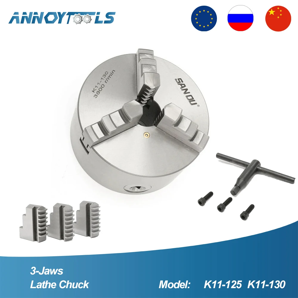 SANOU K11 125mm ручной самоцентрирующийся токарный патрон с 3 захватами для