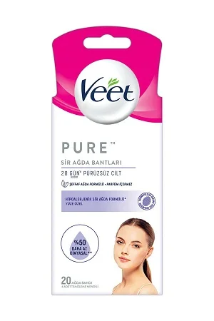 Veet Pure Sir Wax Tapes Hypoallergenic Face Special 20 Pack