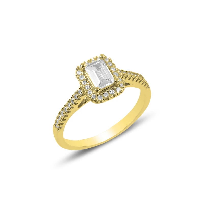 

Silver 925 Sterling Baget Zircon Engagement Ring