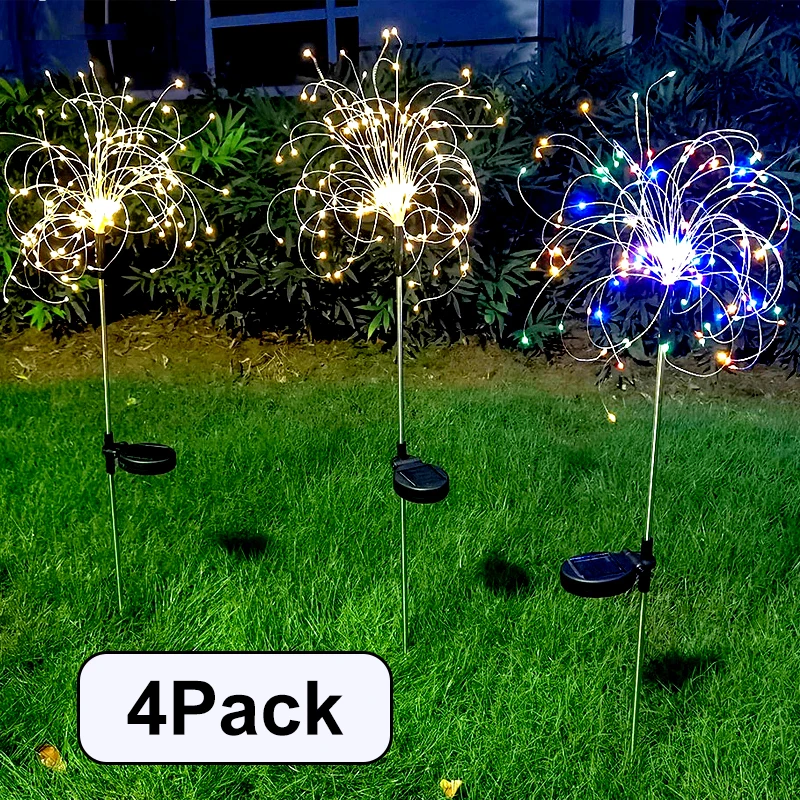 

Solar Fairy LED Light Outdoor Garden Yard Street Solar Fireworks Grass Globe Dandelion Lamp Landscape Decoration Lantern 90LED