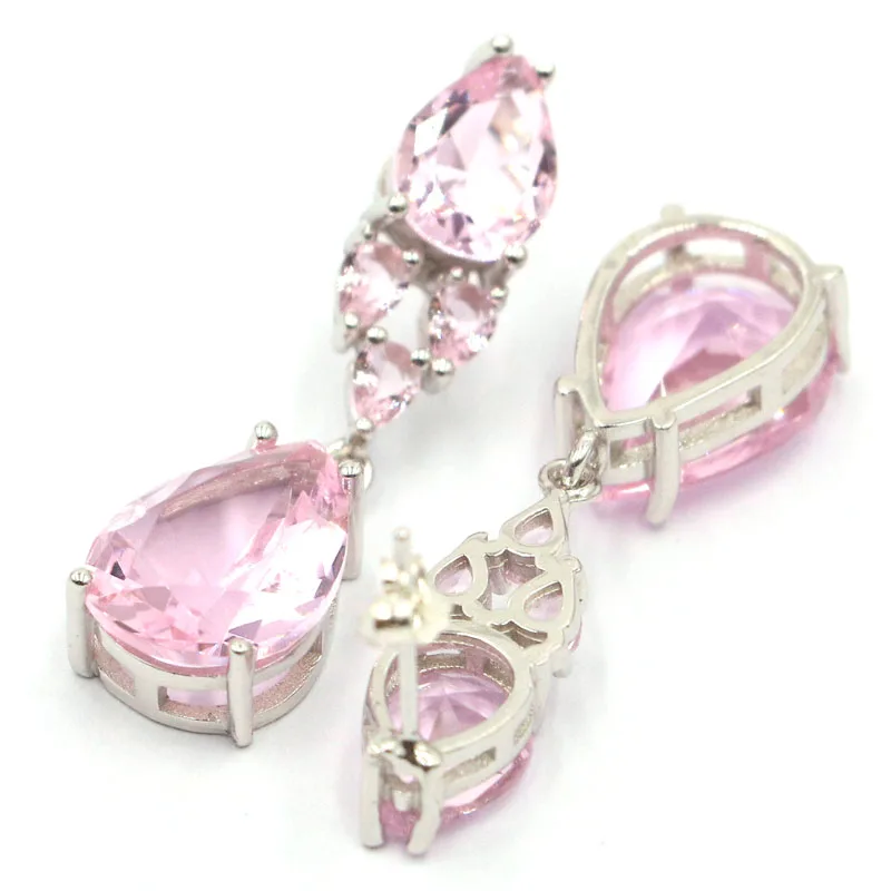 Серьги из серебра 925 Jazaz с розовым кунцитом и аквамарином