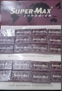 

SUPERMAX chrome DOUBLE EDGE PLATINUM COATED RAZOR Blades 100pcs Barber
