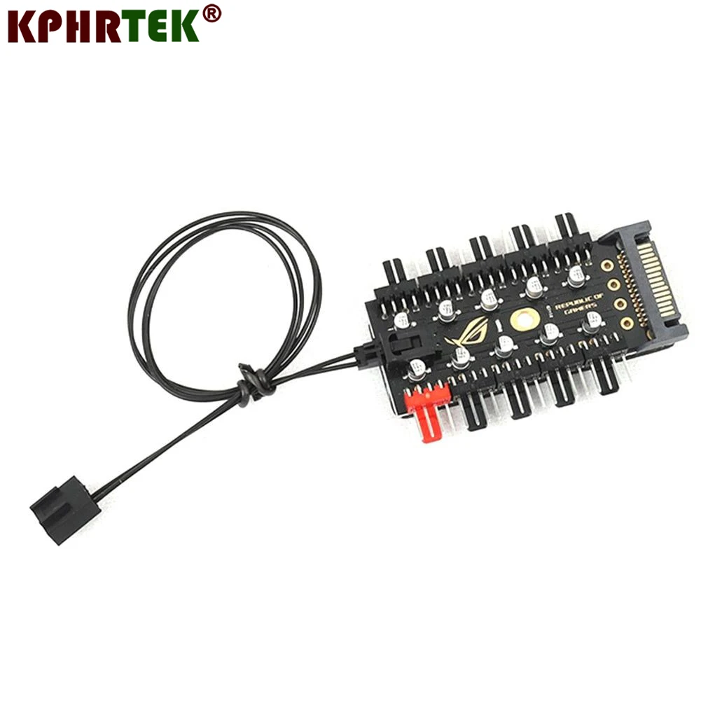 

10pcs Motherboard 1 to 10pin fan 4 Pin PWM Cooler Fan HUB Splitter Extension 12V Power Supply Socket PC Speed Controller Adapter