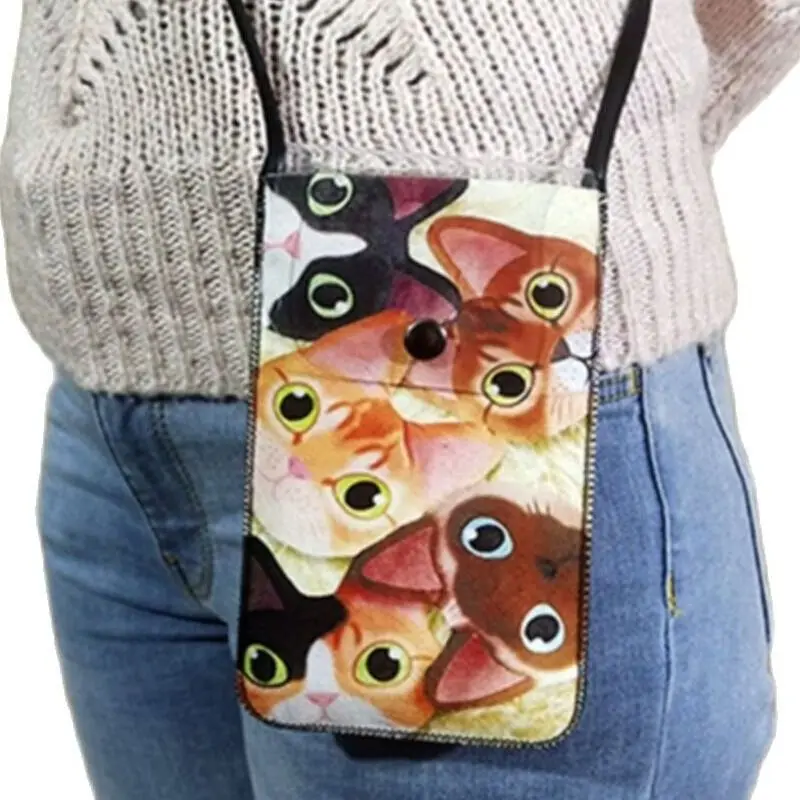 

Женская сумка через плечо для сотового телефона и аксессуаров для макияжа, держатель для ежедневного использования, мини-органайзер на пле...