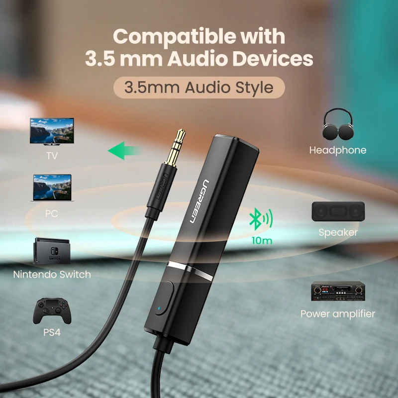 Bluetooth трансмиттер Ugreen 5.0 наушники для ТВ ПК PS4 aptX LL 3 5 мм AUX SPDIF оптический и аудио