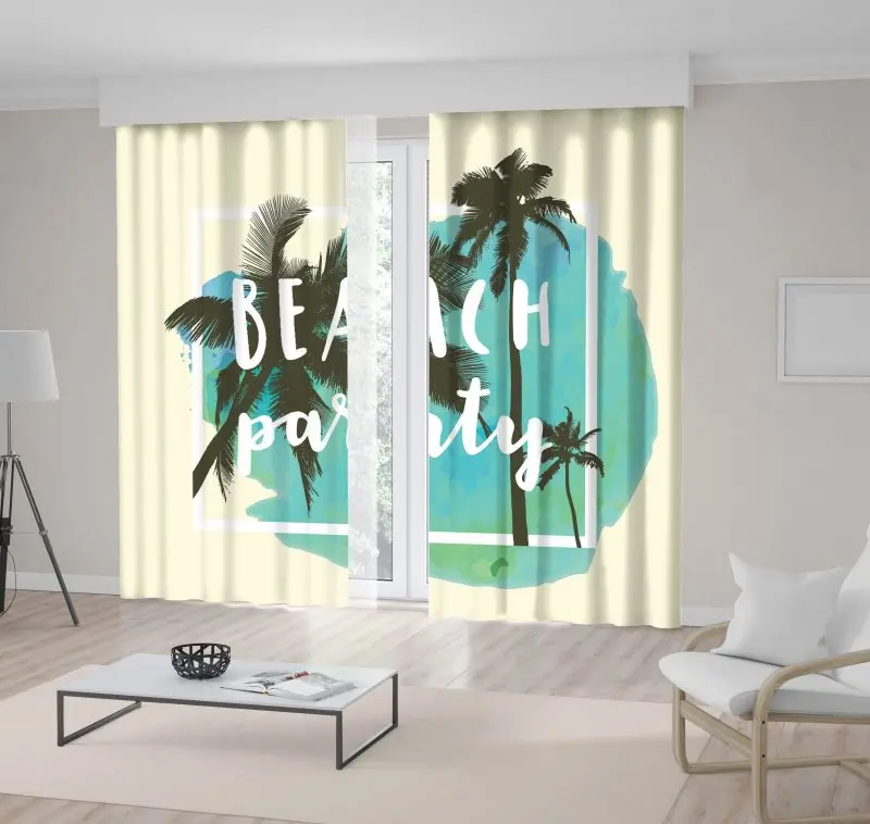 

Curtain Palm Trees on Bright Color Background Summer Beach Modern Watercolor Style Artwork Print