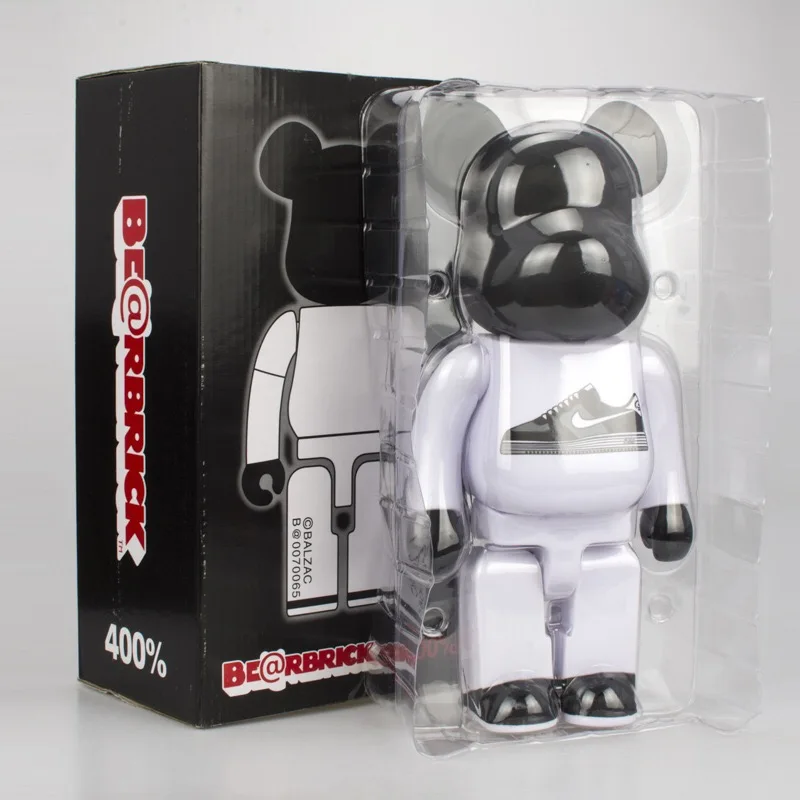 

High Quality Nikely Black Bearbrickly 400% With Box Action Figure Ornaments Gifts