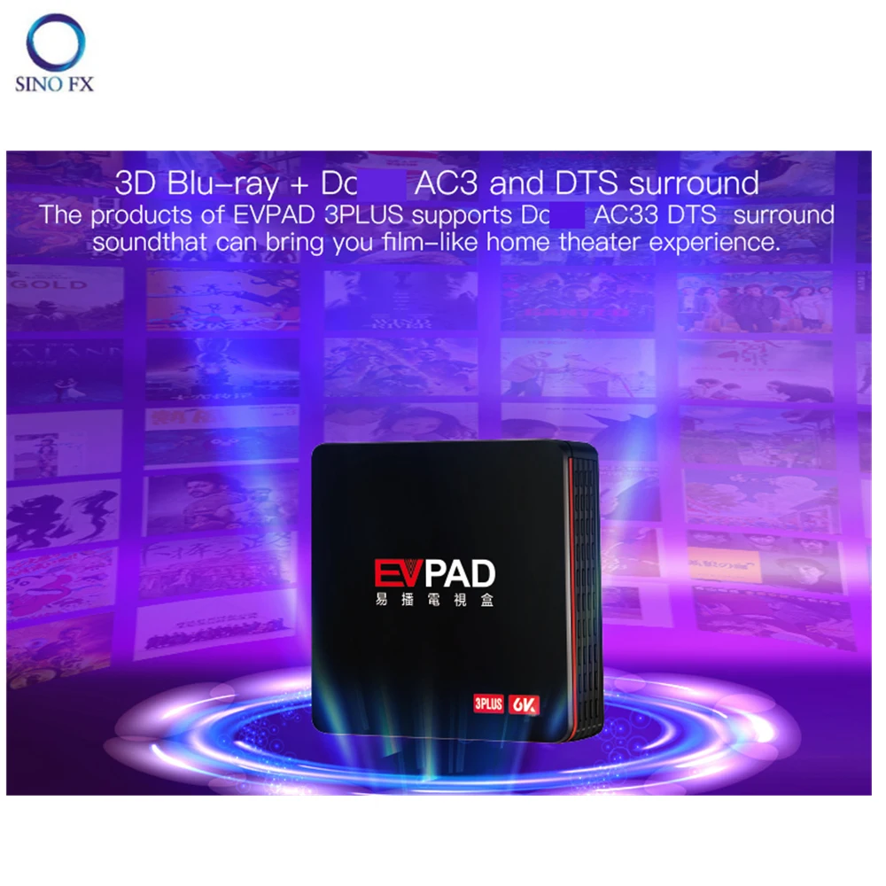 EVPAD 3 плюс Обновление 3D Blu-Ray Android tv BOX 2G32G с бесплатным ТВ Корейский Японский малайский SG CN HK TW Таиланд индонезийская Америка