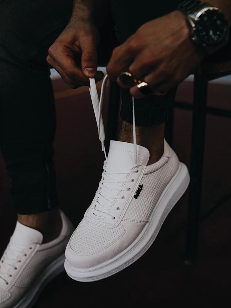 Knack Yüksek Taban Günlük Ayakkabı 042 Beyaz Şık Tasarım Shoes Men's Sports New Model Casual Stylish