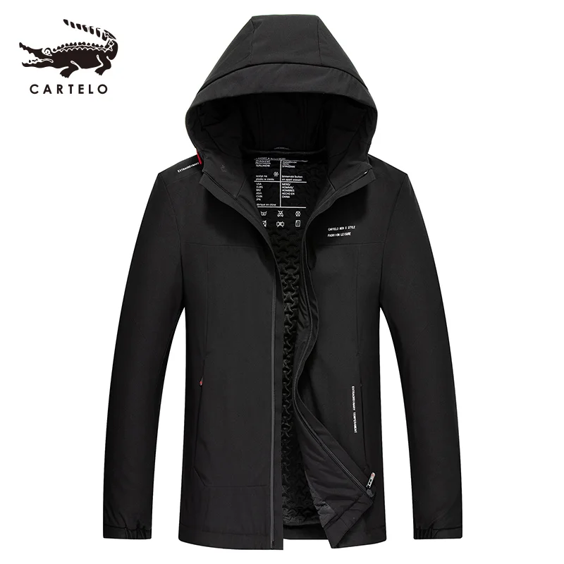 Мужская осенне-зимняя хлопковая куртка с капюшоном теплая Хлопковая мужская