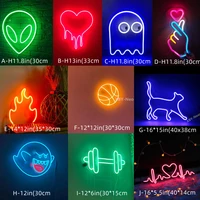 led neon sign wall decoration bedroom decor aesthetic room decor led light sign night lamp pattern sign birthday gift