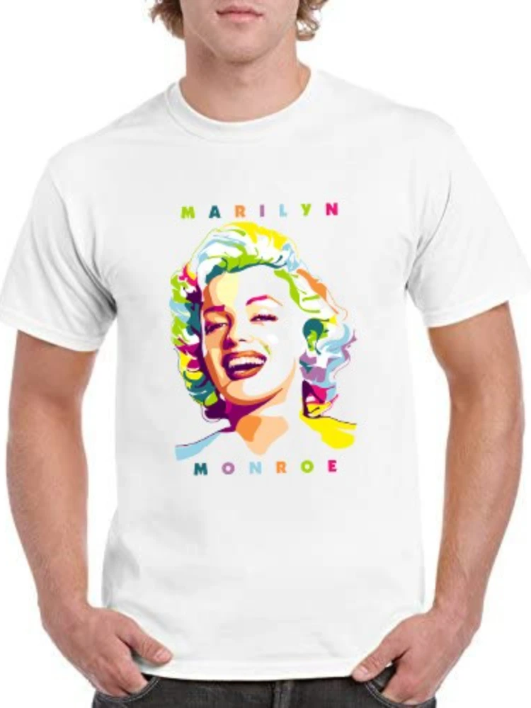 

Marilyn Monroe Shirt for Men Women White Short Sleeve T-Shirts DIY Your Own Personalized Text T-Shirt