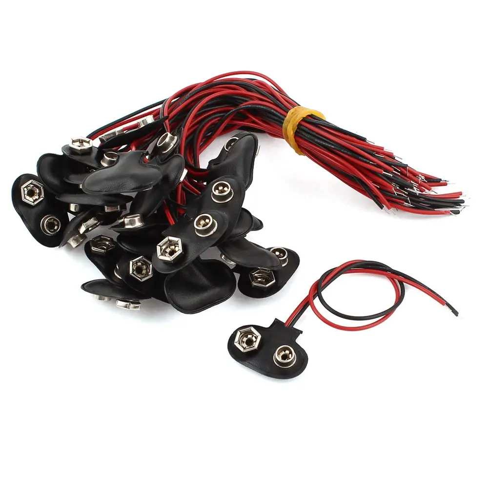 

200PCS/lot 9V Battery Snap Connector clip Lead Wires holder 150MM