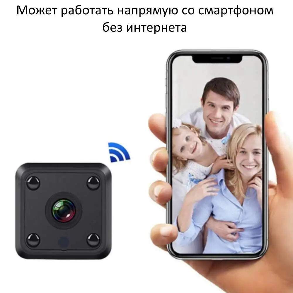 Мини Камера сетевая Wi-Fi беспроводная панорамная IP камера угол обзора 155 градусов 2