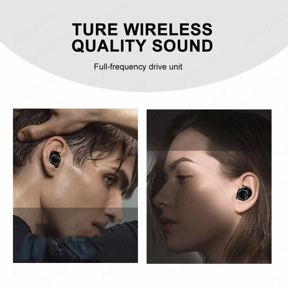 Беспроводные наушники Bluetooth стерео водонепроницаемые 5000 мАч зарядная коробка с