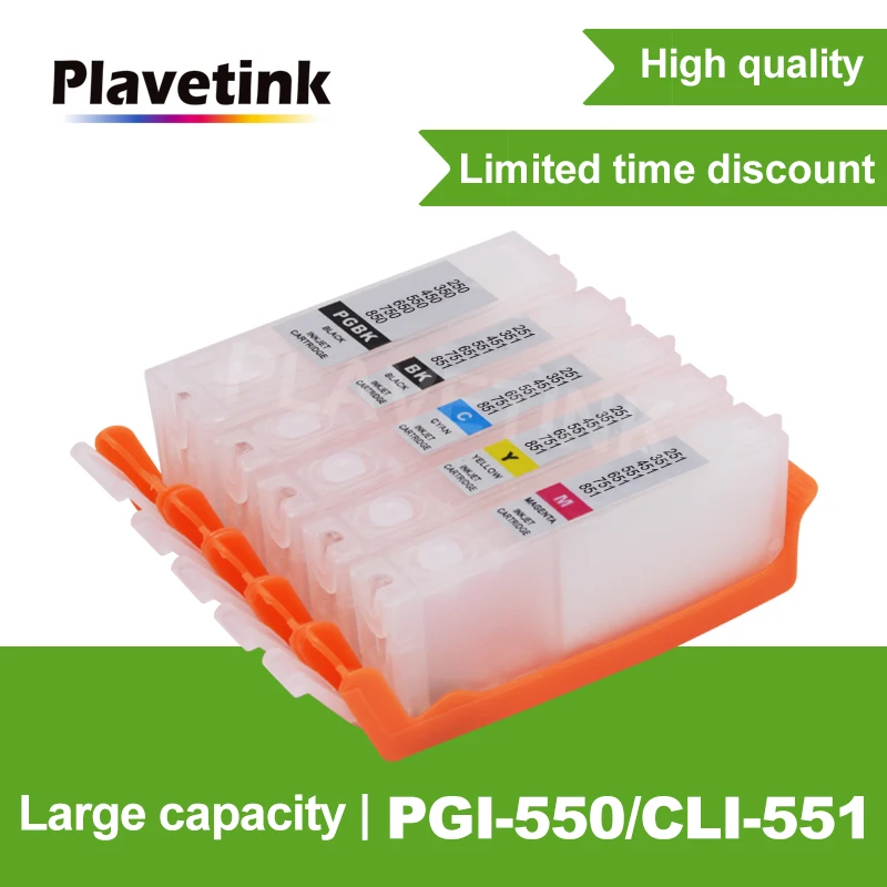 

Plavetink Ink Cartridge For Canon PGI-550 CLI-551 XL Refill Cartridges For Canon PIXMA MG5450 MG5550 MG5650 MG6350 Printer