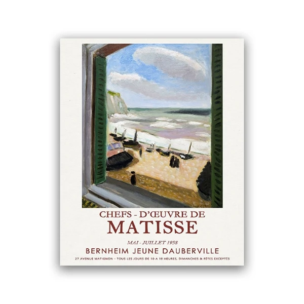 

Henri Matisse Open Window Classic Artwork Painting Art Canvas Print Matisse Exhibition Poster Artist Gifts Museum Wall Art Decor