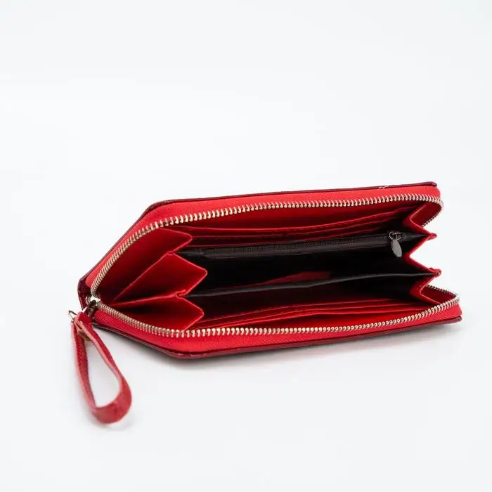 Wallet female 3 Department of zipper color red |