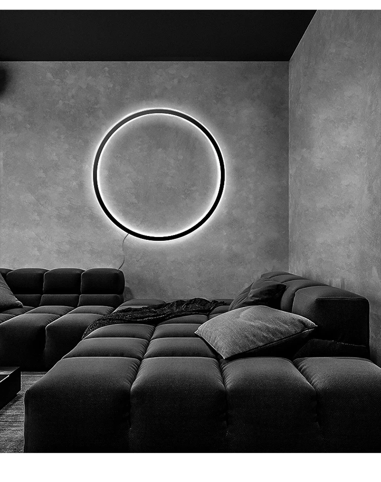 Simple Ring Circle Led Wall Lamps Living Room Decoration Living Room Bedroom Bedside Aisle Corridor Moon Indoor Lighting Fixture sconce light