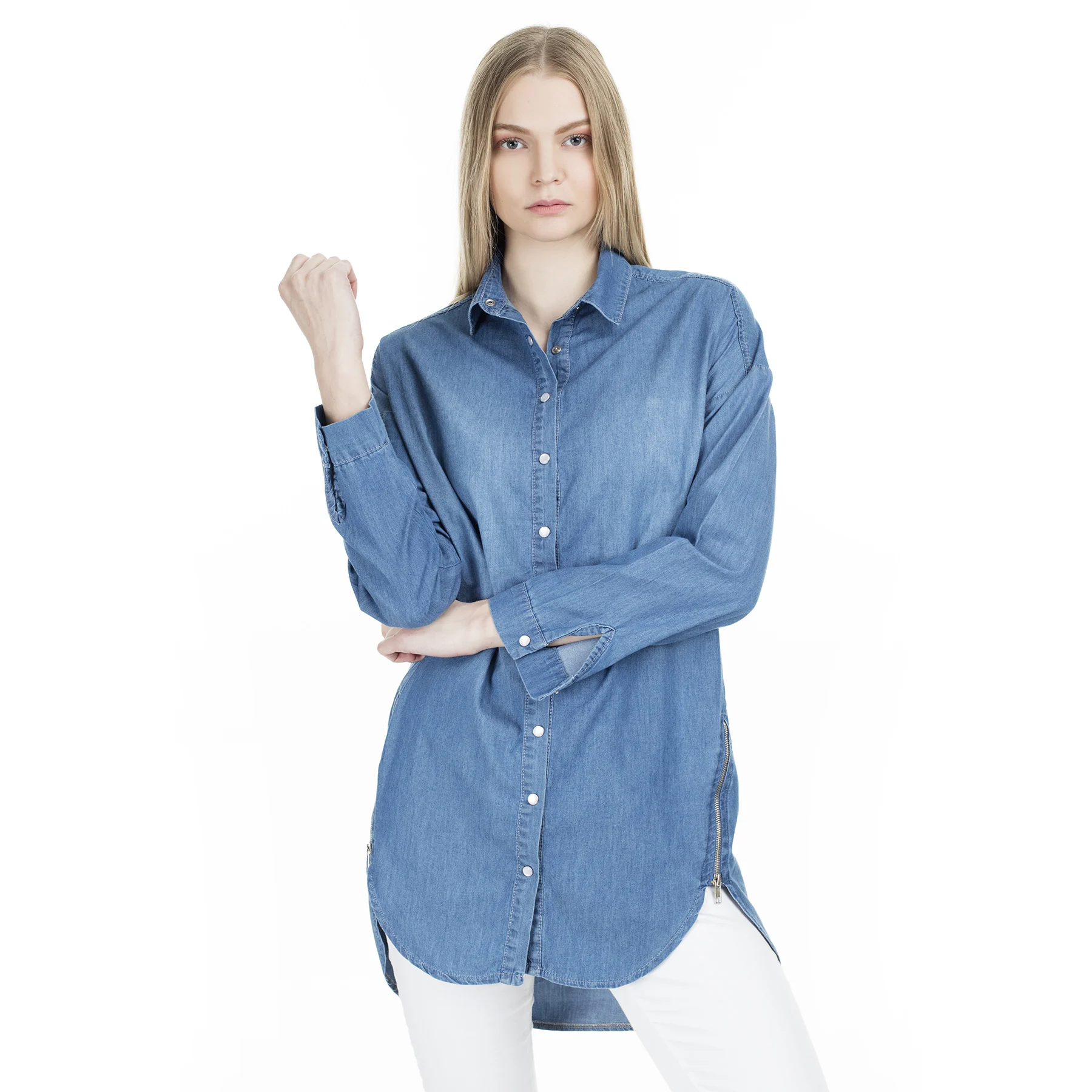Женская Джинсовая туника Lela на молнии 551 T224286| |