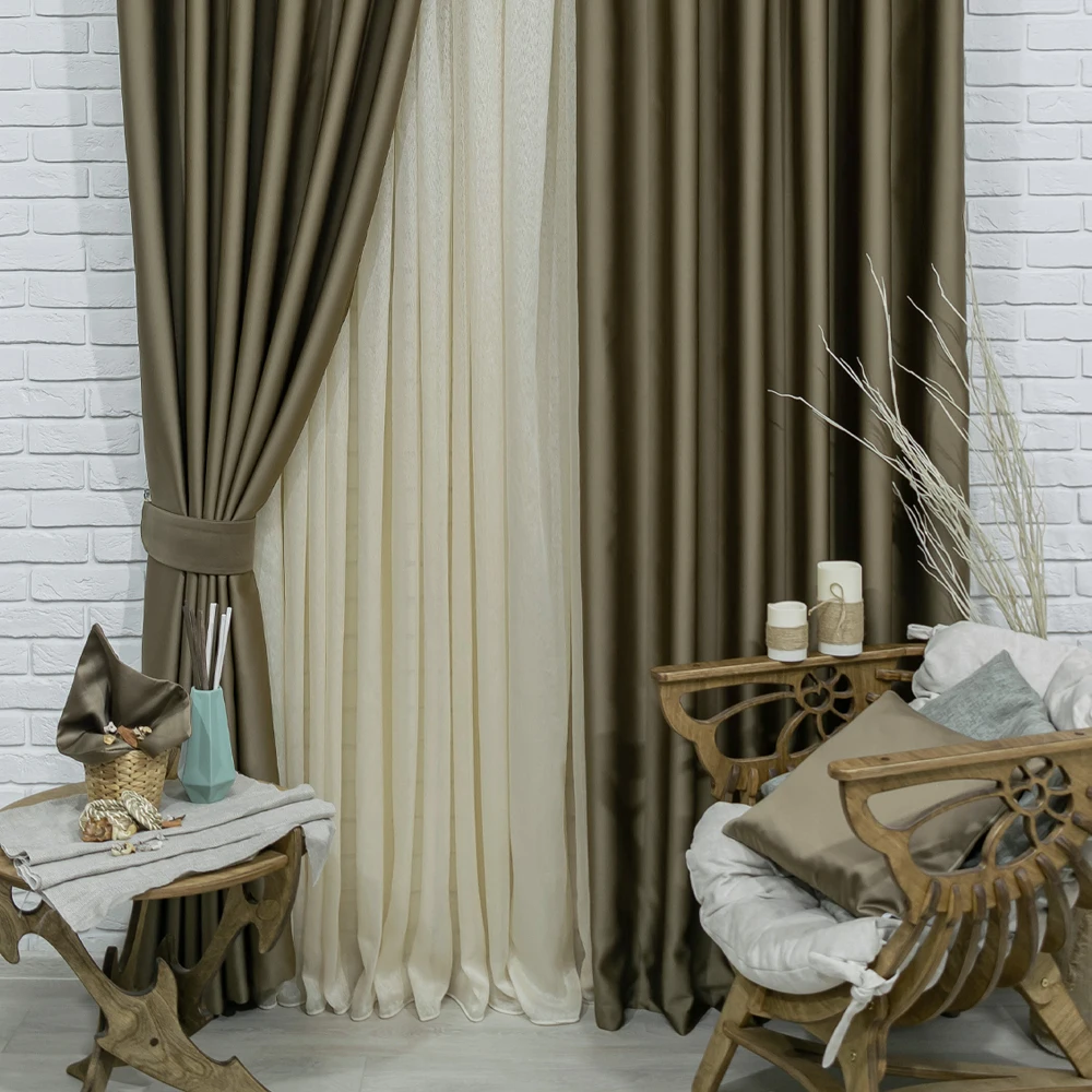 Шторы в комнату спальню гостиную зал кухню плотные блэкаут на шторной ленте