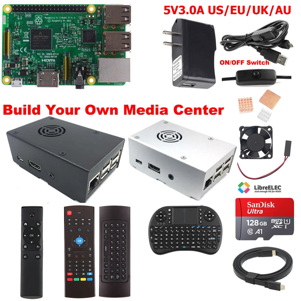 Комплект 6 Raspberry Pi 3 Model B медиацентр Kit M3B01 - Комплект: Комплект 6