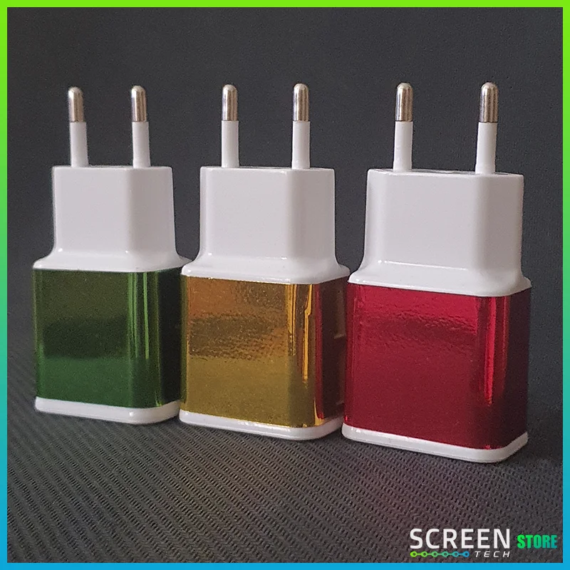 Сетевое зарядное устройство 2xUSB Type-A 2.4A зарядка для android смартфонов зеленый