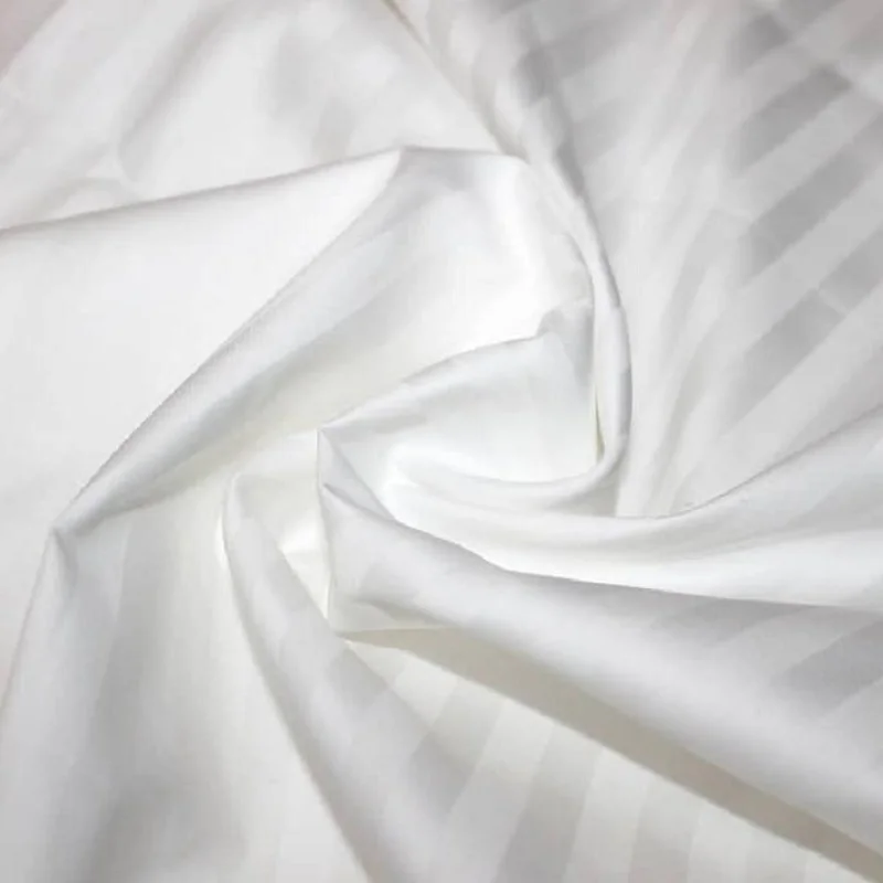 Простыня Страйп-сатин &quotВелес&quot 100%-хлопок белая высокой плотности текстиль для