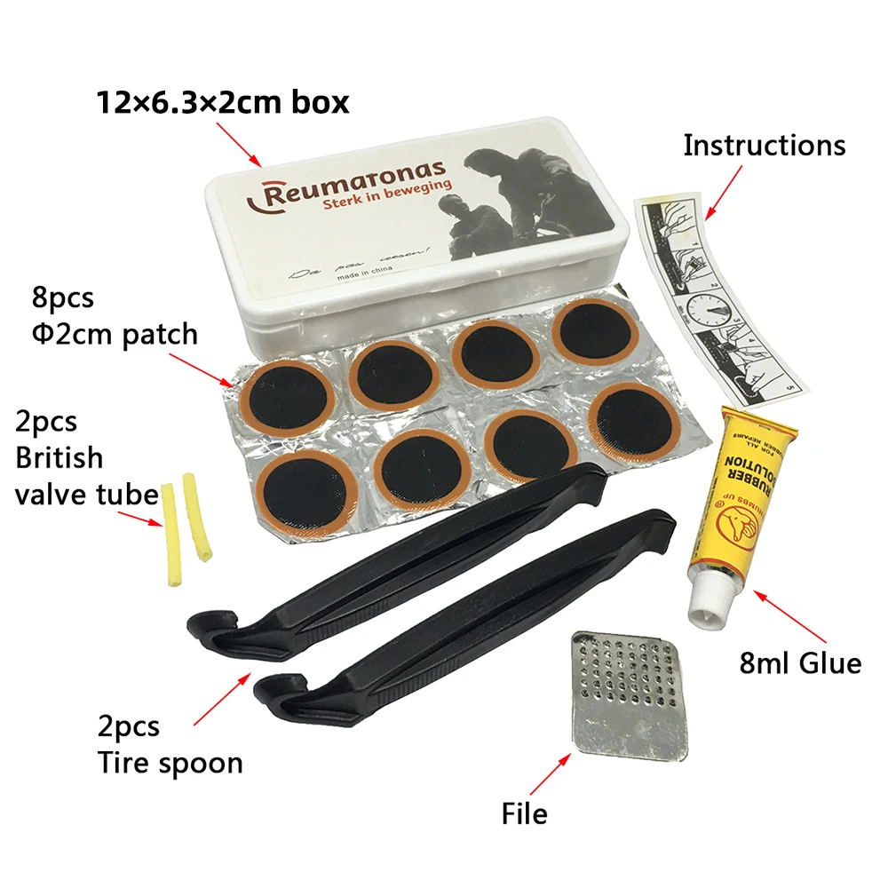 

Brand New Bike Bicycle Flat Tire Repair Kit Tool Set Kit Patch Rubber Tool Kits for Repair Portable Fetal Best Quality Cycling