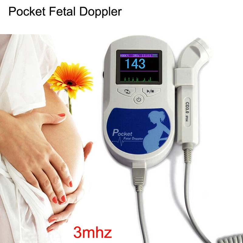 

Hot CONTEC 3.0MHZ Sonoline C Baby SoundC1 Doppler Fetal Heart Rate Monitor Home Pregnancy Heart Rate Detector LCD Display Blue