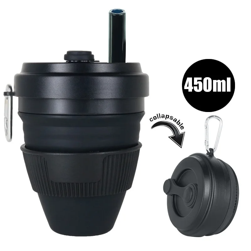 450 мл складные силиконовые кружки складная кофейная чашка для кемпинга с