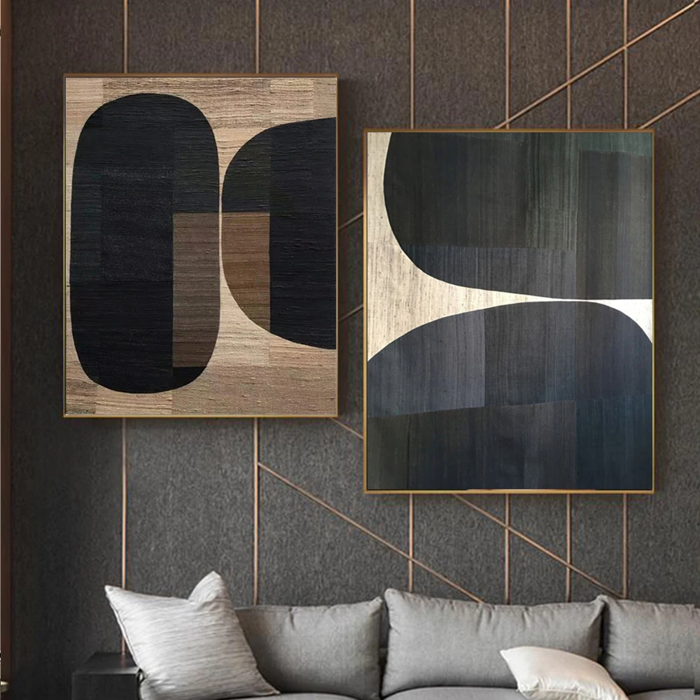 

Abstract Retro Black Geometry Canvas Painting Nordic Minimalism Posters and Prints Picture for Living Room Wall Art Home Decor