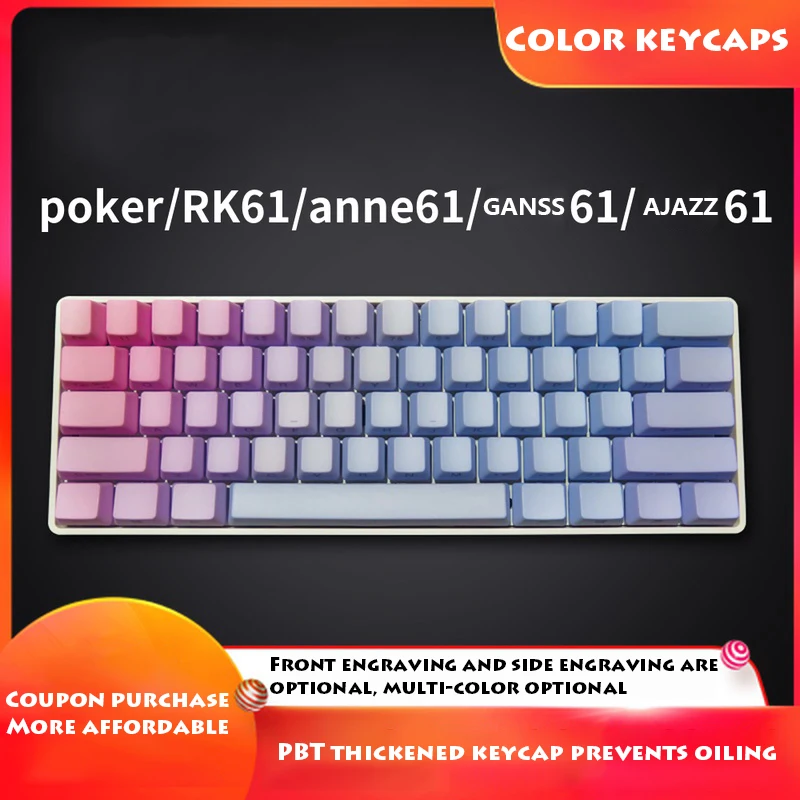

Original ANNE PRO2 61Keys Gaming Mechanical Keyboard PBT Beige Color Dark Gray Enchantress Backlit Keycaps For PC Computer Gamer