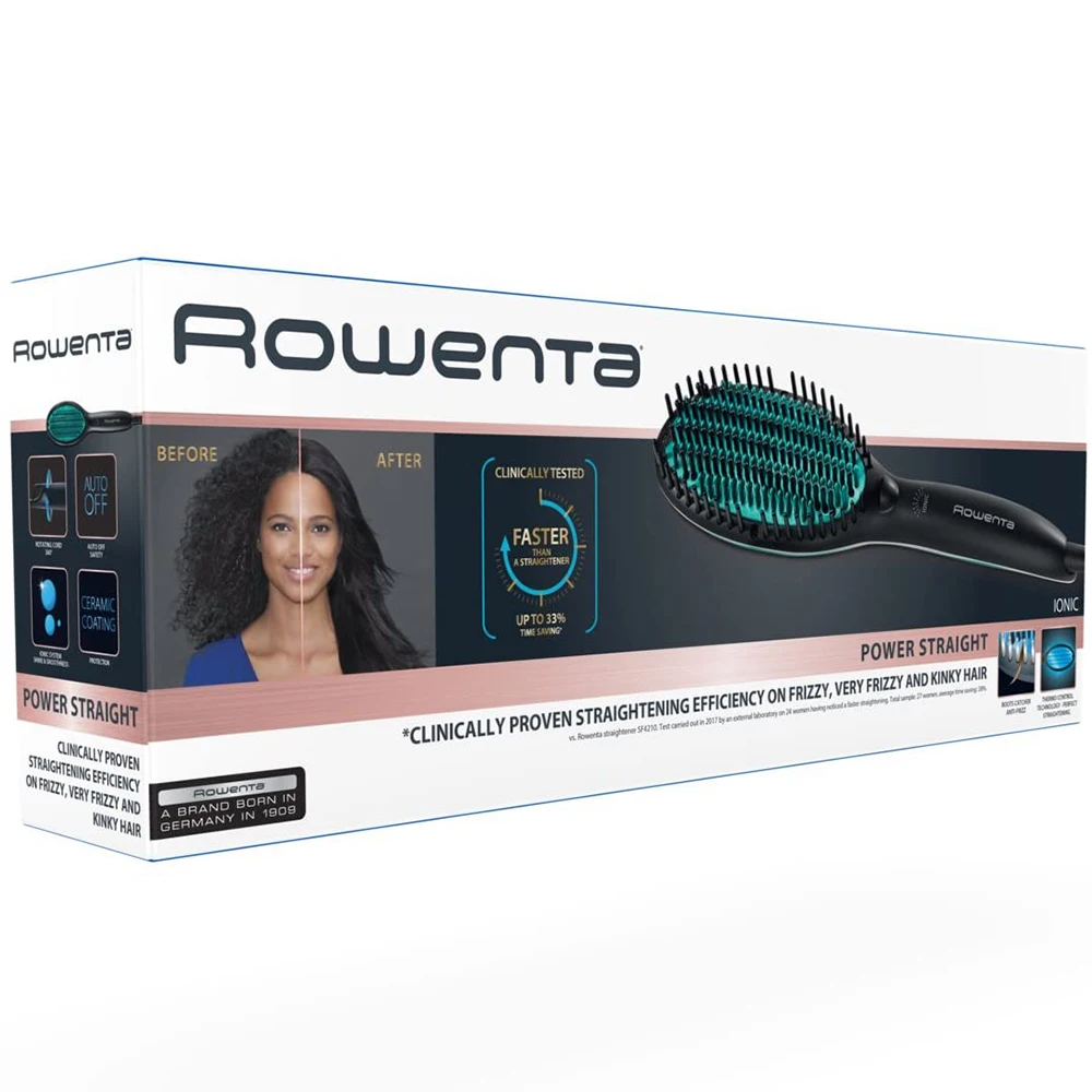 

Rowenta Powerstraight Corded Straightener Comb,Ion Generator, Ready To Use in 45 Seconds, Ceramic Coating,Hair Brush