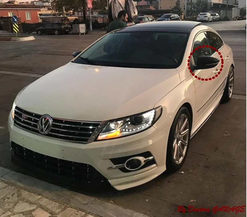 

Чехол для зеркала Volkswagen Passat CC Piano, глянцевые черные крылья летучая мышь, комплект кузова, задний вид, автомобильный аксессуар для стайлинга а...