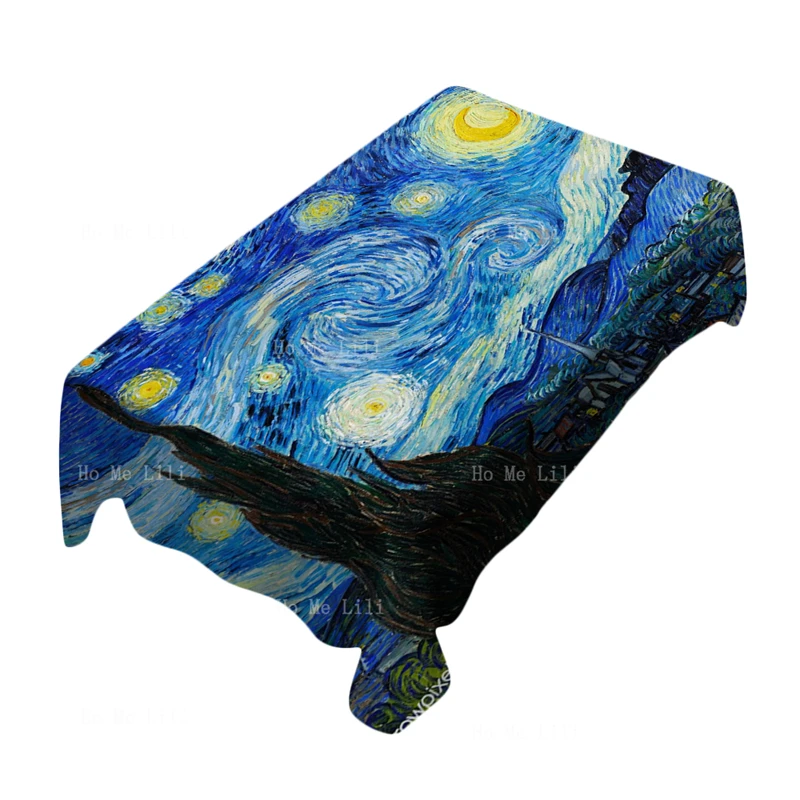 

Starry Night Over The Rhone Van Gogh Famous Painting Modern Art Print Rectangle Tablecloth By Ho Me Lili