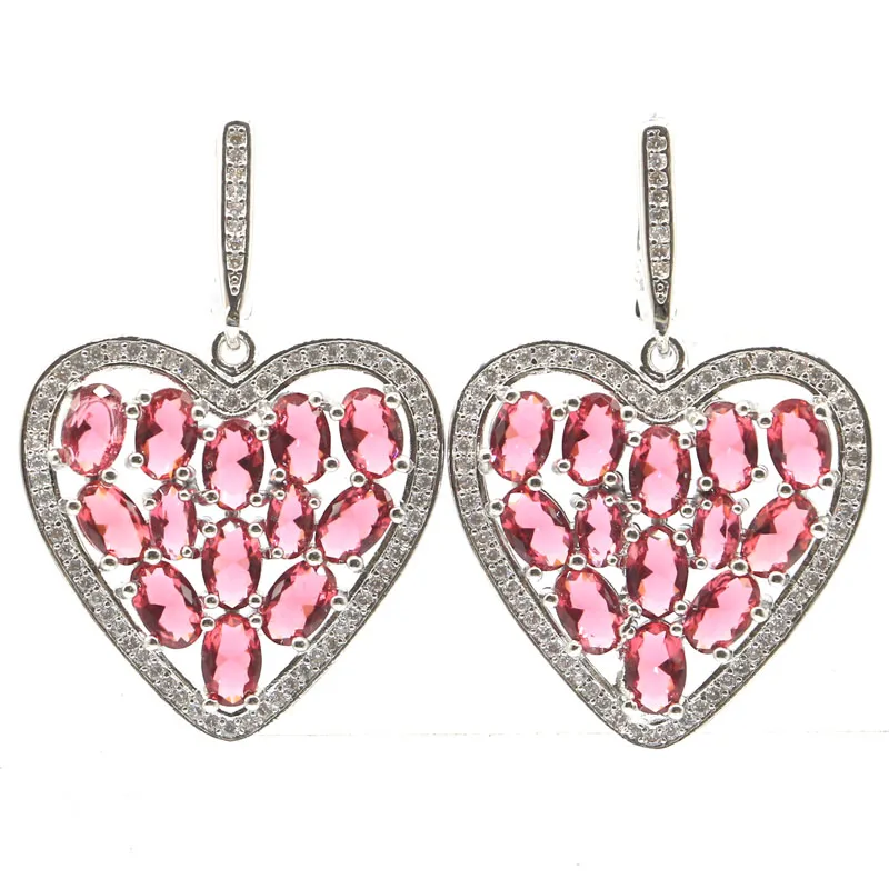 42x28 мм на годовщину ювелирный набор в форме сердца созданные малиновый родолит