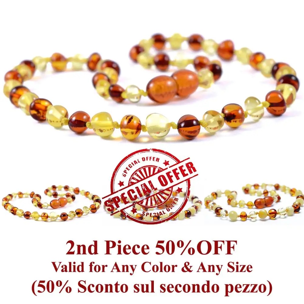 Подлинное ожерелье из балтийского янтаря для прорезывания зубов в стиле барокко