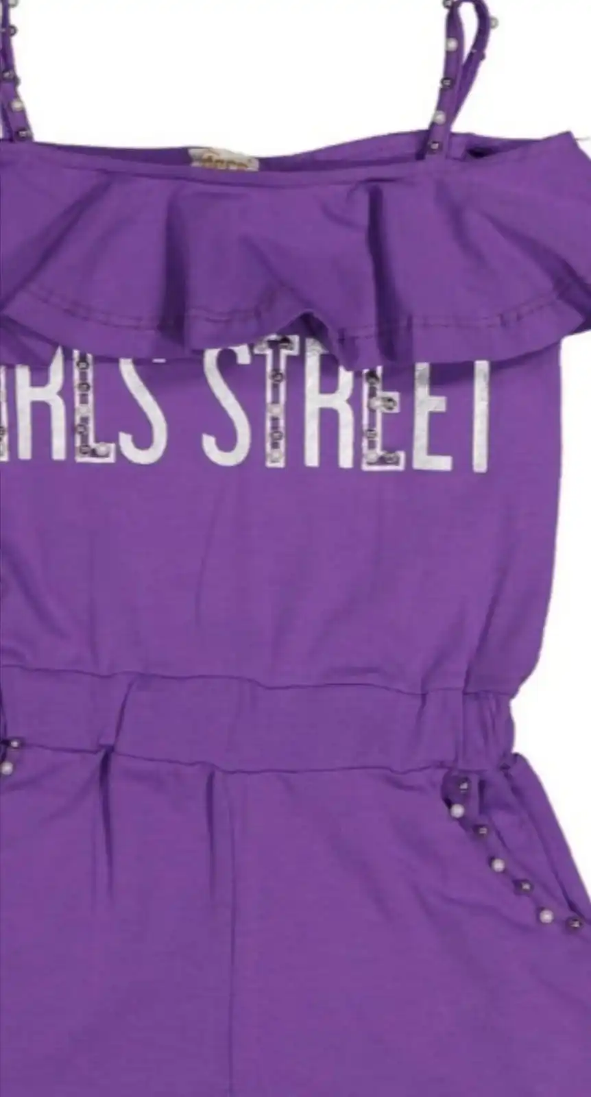 

Female Child Suspenders Summer Jumpsuit Shorts With Pockets Salopet 2021 Fashion Cubic Zirconia Elegant Daily Casual Modern Lycra Cotton Quality Frilly