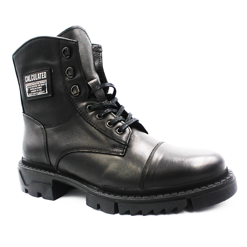 

Genuine Leather Black Men 'S Boots Postal Soldier Botu Boot Autumn Winter mrc14032