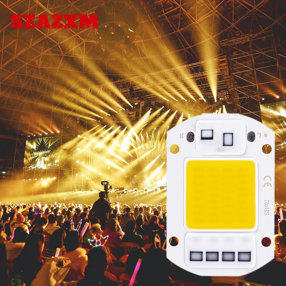 

Stage light chip LED warm white 20W30W50W smart IC drive-free AC 220V high brightness flood light source SZAZXM cool white