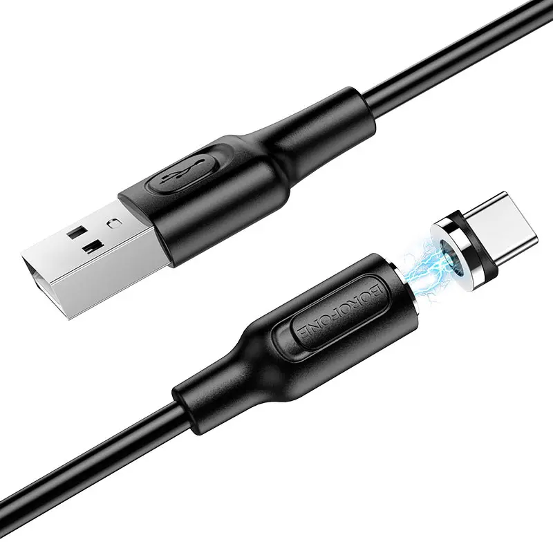 Magnetic charging cable BOROFONE BX41 Amiable TYPE-C 1м 3А кабель магнитный для зарядки сильный магнит