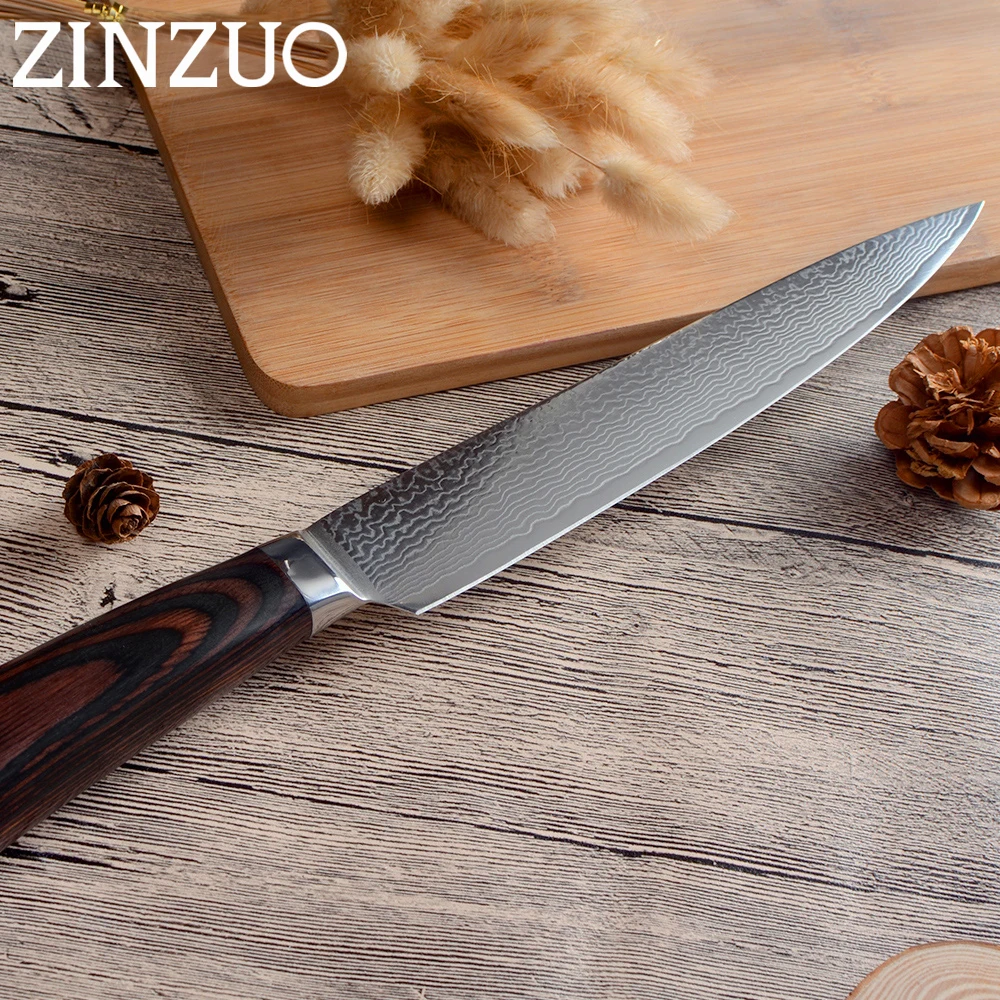 Нож для нарезки ZINZUO с Дамасским лезвием 8 дюймов кухонный нож высшего класса