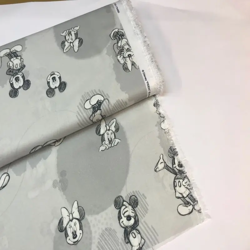 Хлопчатобумажная ткань с эффектом карандаша Микки Мауса по метрам детская