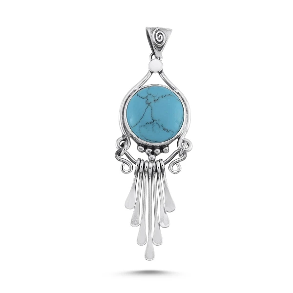 

Silver 925 Sterling Turquoise Stone Handwork Pendant