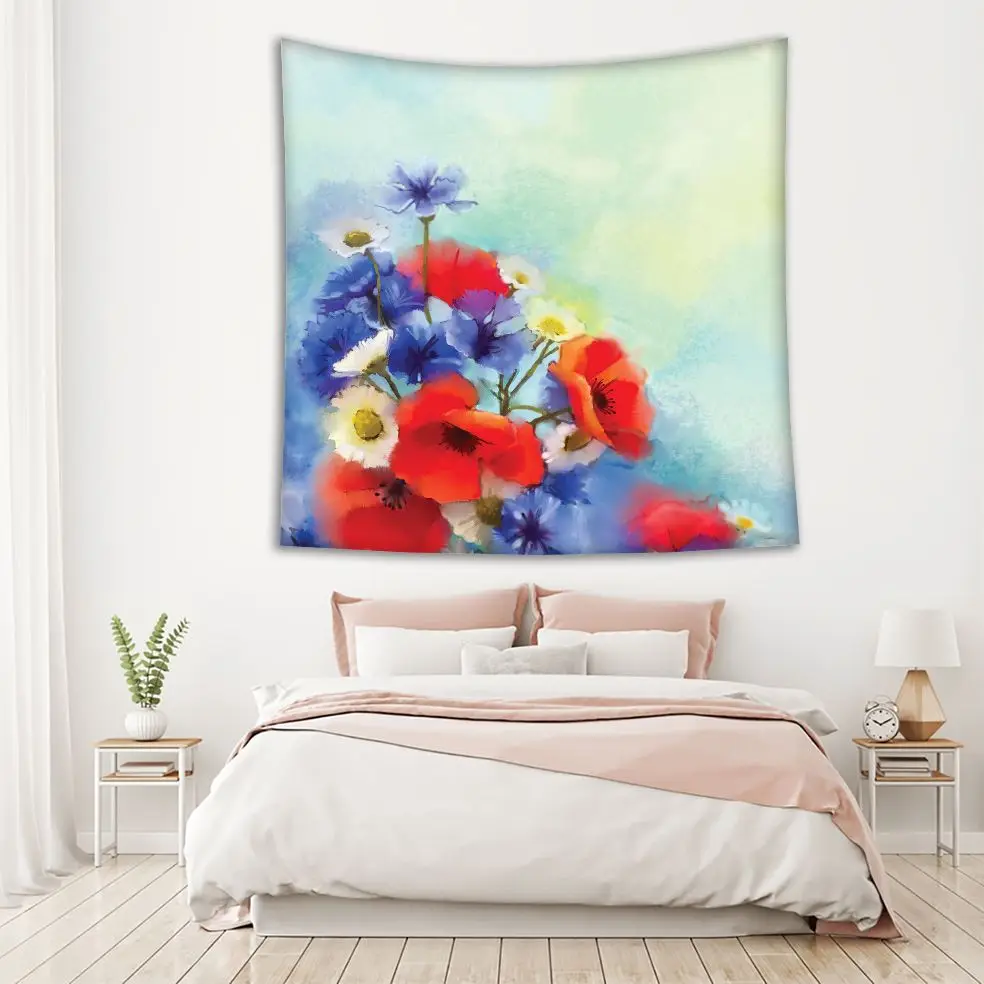 Гобелен с цветами мака 65-73f ромашки весенний Цветочный сезон Природа тема