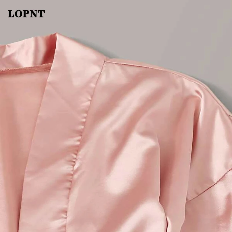 LOPNT женское нижнее белье халат комплект сексуальная пижама атласные шелковые