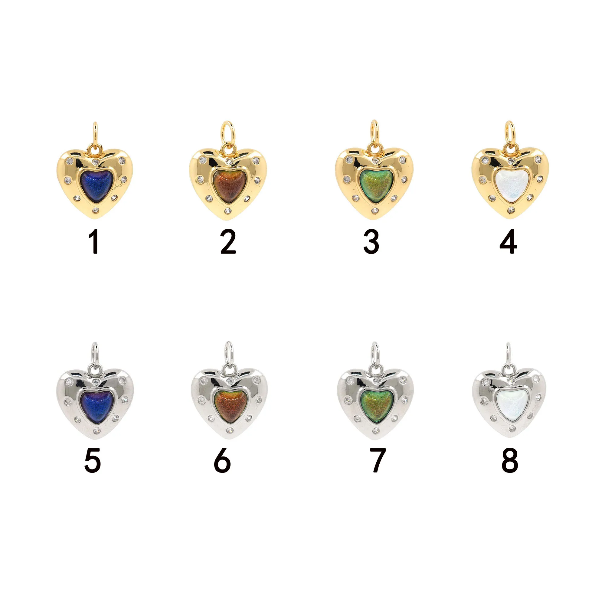 

Lovely Colored Zircon Heart Ladies Pendant Women Gold Filled Jewelry For Bracelet Necklace Jewelry Making Supplies Heart Charm