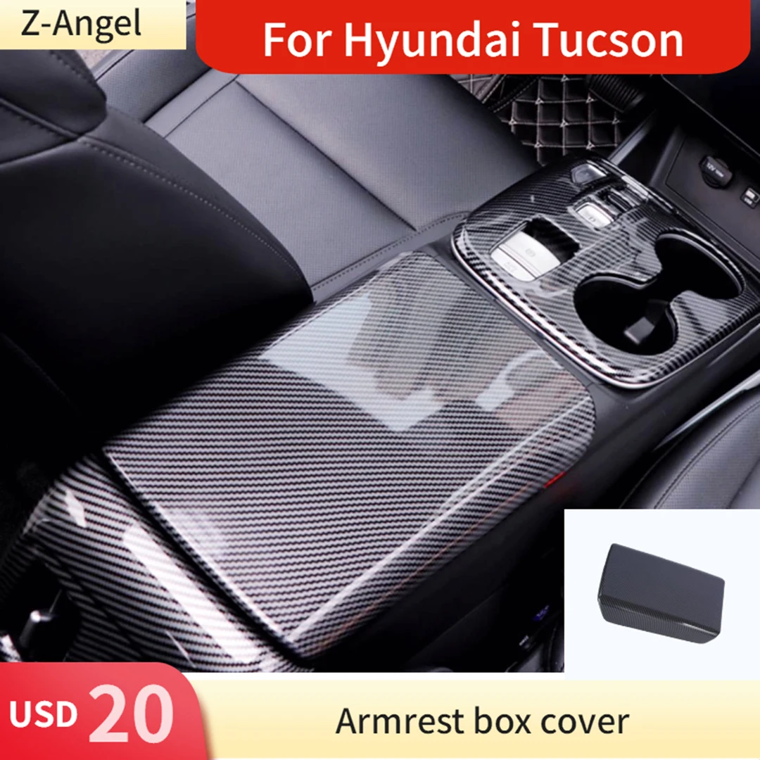 

Carbon fibre Armrest box cover For Hyundai Tucson protect decorate